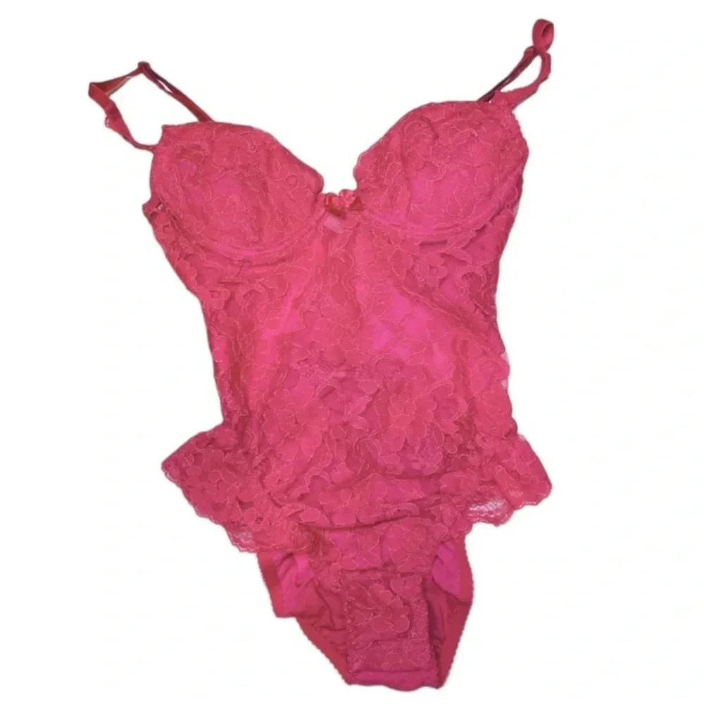 Vintage Victoria’s Secret Hot Pink Teddy Sz 34A